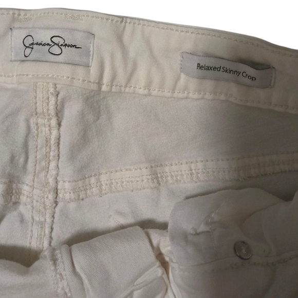 Jessica Simpson White Relaxed Skinny Crop Jeans - Size 12, Perfect Condition - Picture 3 of 5